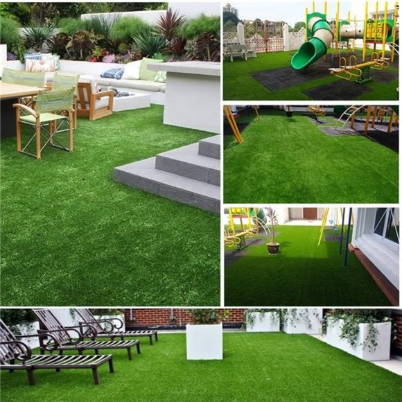 Synthetic Artificial Grass Turf 0.4" Drainage Holes Astroturf Rug 3FTX10FT - Picture 6 of 7